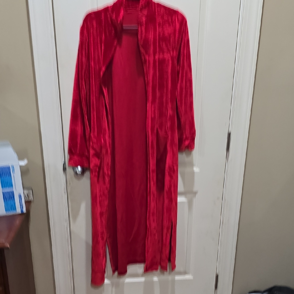 Elegant Red Velvet Women's Coat